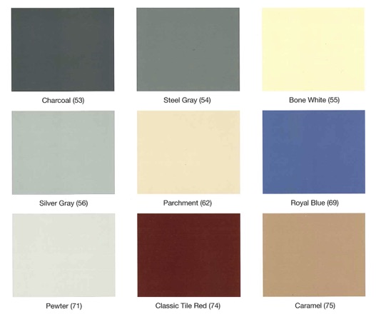 GP standard epoxy color chart